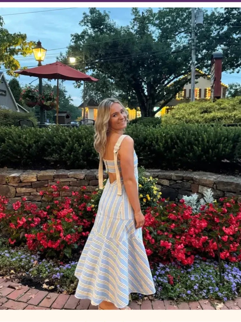 Blue and White Striped Tie-Back Sundress